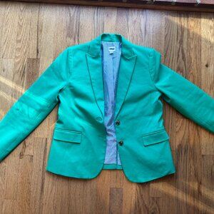 J.Crew Green Cotton Blazer – Striped Lining